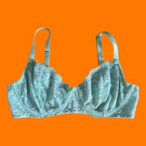 00's vintage green floral lace y2k bra *Estimated 38DD* Victoria's Secret